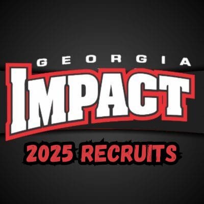 Logo of Georgia Impact 2025 recruits in bold red and white.