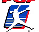 Silhouette of athlete on colorful background.