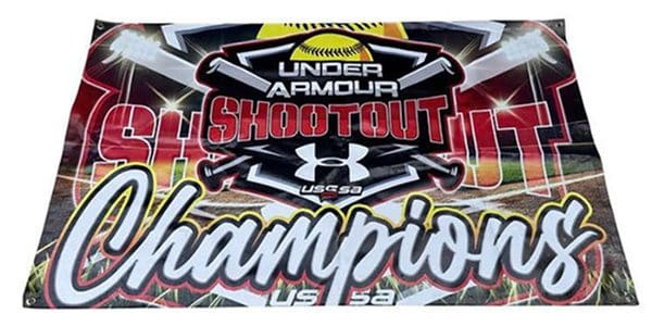 Under Armour Shootout Champions banner design.