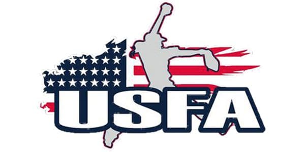 USFA logo with American flag background.