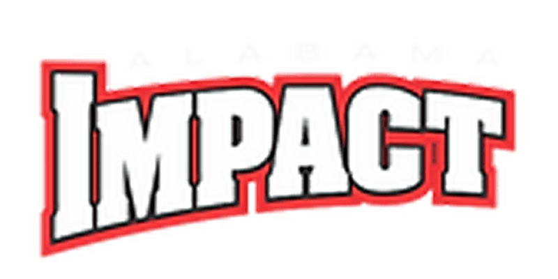 Alabama Impact logo with bold letters.