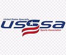 USSSA logo with red waving stripe