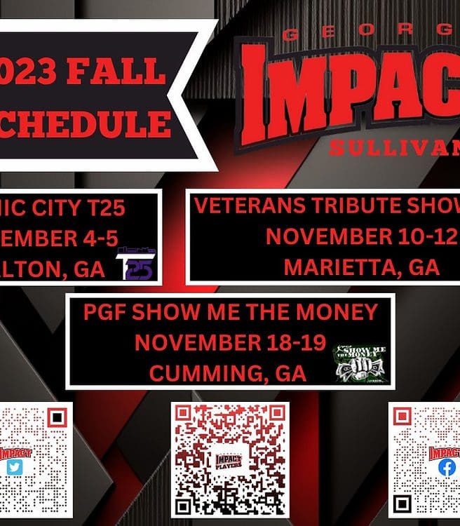 2023 Fall Schedule for Georgia Impact Events.