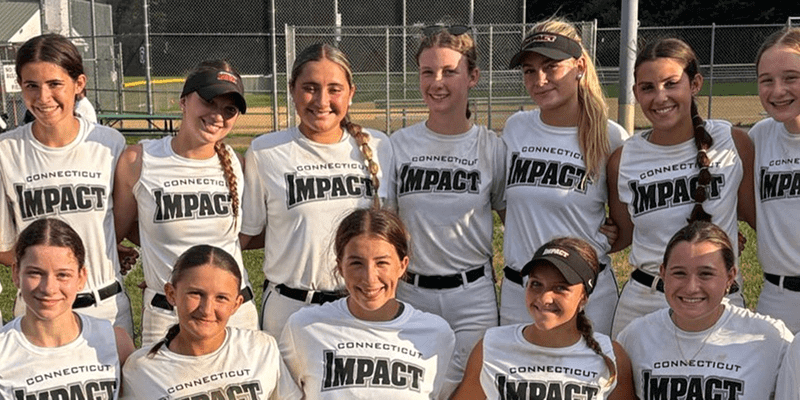 Smiling Connecticut Impact girls softball team