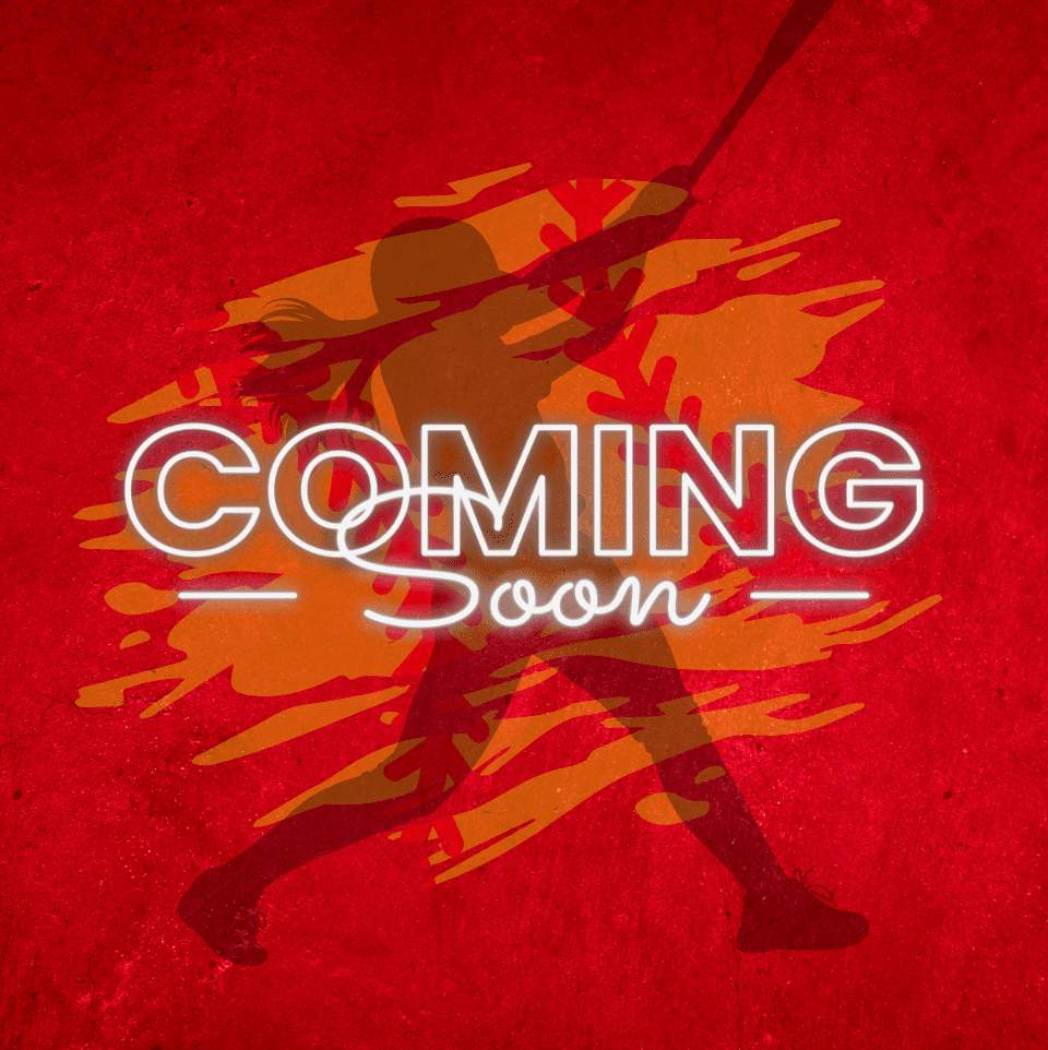 Coming Soon" text over baseball player silhouette.
