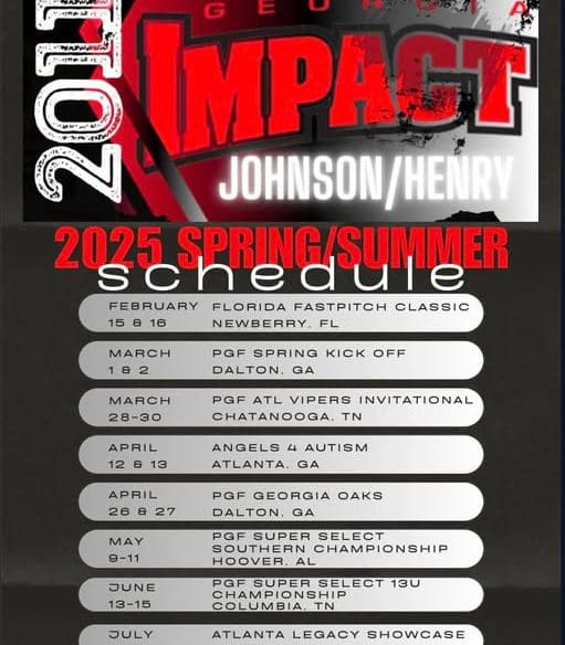 2025 sports tournament schedule graphic.