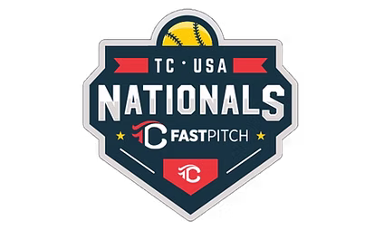 TC USA Nationals Fastpitch logo on black background.