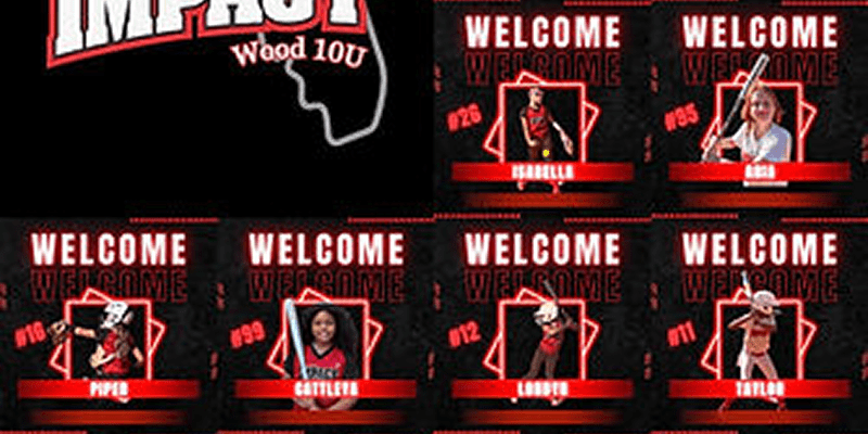 Team welcome graphics with player names.