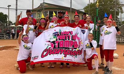 Softball team celebrating Tampa championship