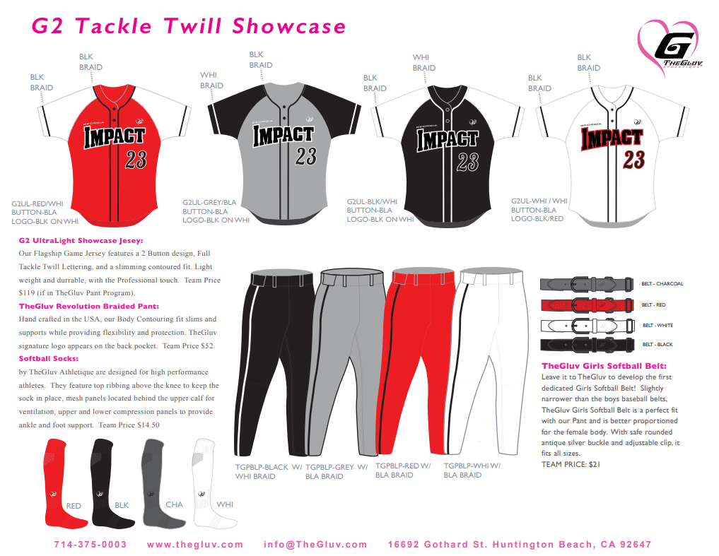 Tackle Twill Showcase featuring a range of sports apparel and accessories.