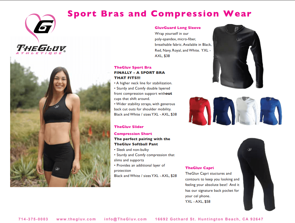 Sport bras and compression wear for active women.