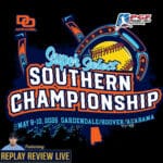 Logo for the Southern Championship softball event with vibrant colors.