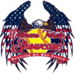 Veterans Tribute Showcase logo with eagle and baseball