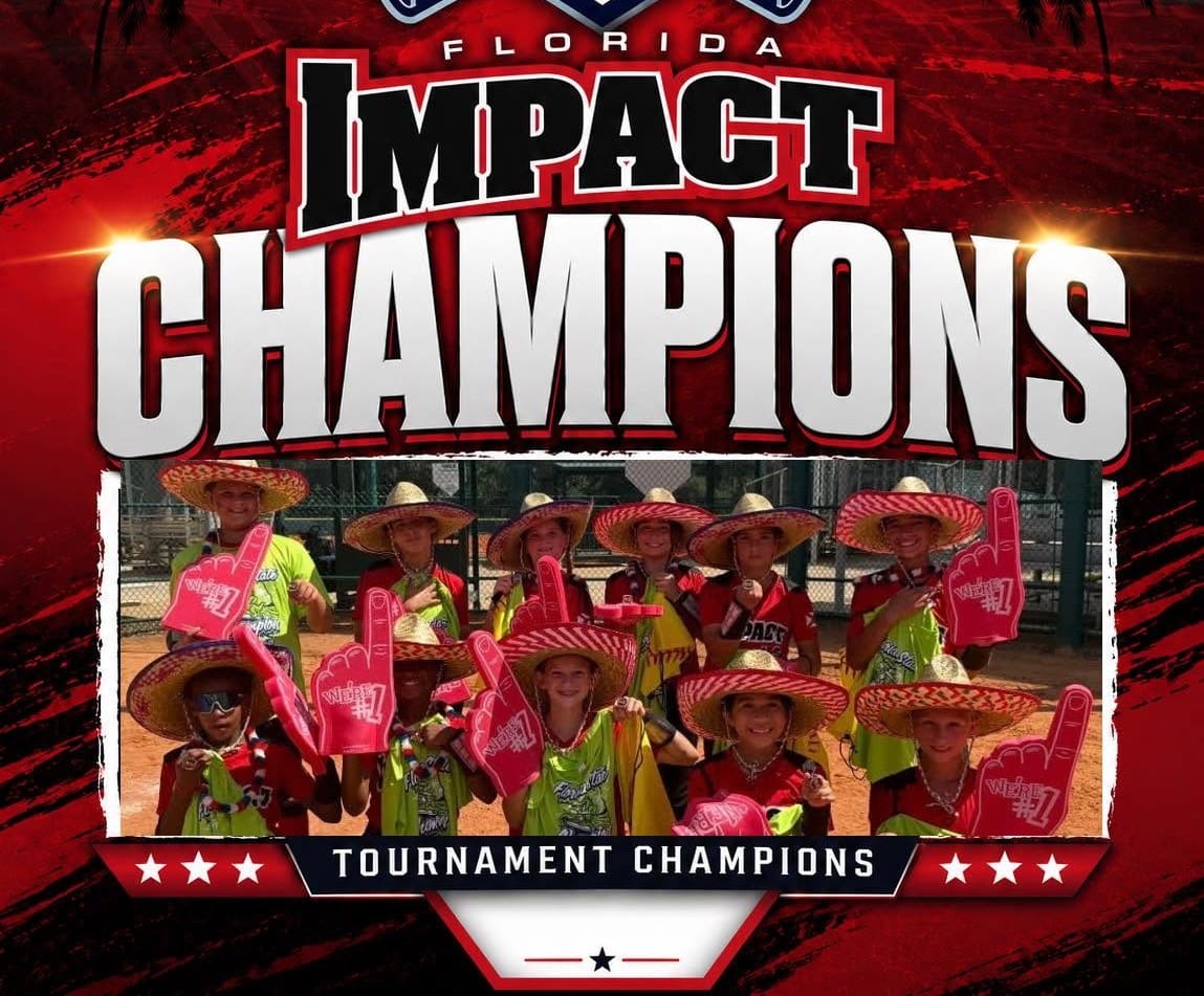 Youth softball team celebrating tournament championship